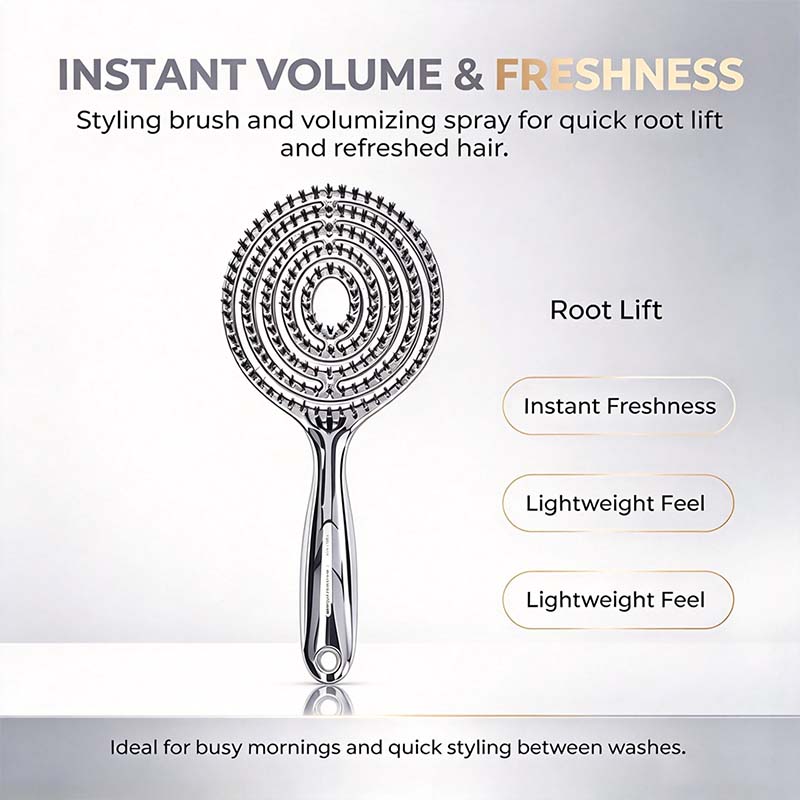 Anti-Static Hollow Round Bristle Brush - Massaging DesignπββοΈβ¨