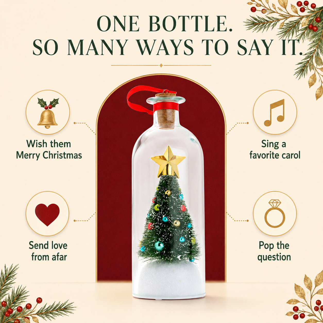 ⏰LIMITED TIME 49% OFF!🔥Recordable Christmas Tree Message In A Bottle