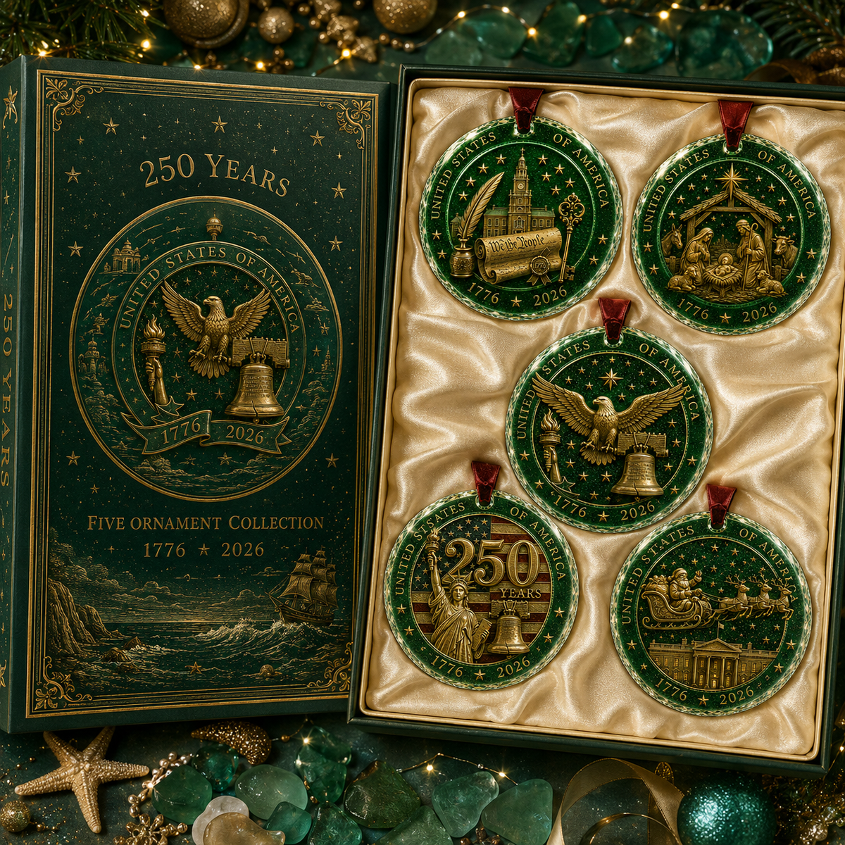 Celebrate 250 Years of America ๐บ๐ธ | 2026 250th Anniversary Christmas Ornament โ A Meaningful Patriotic Keepsake & Holiday Gift