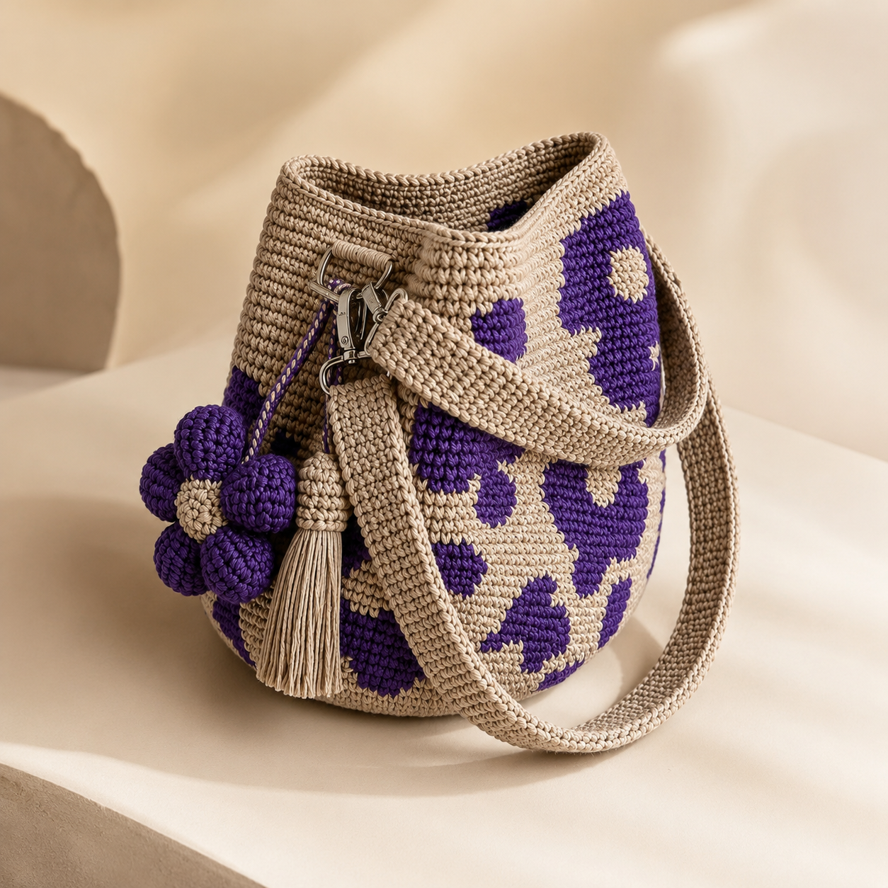 Handwoven Flower Bucket Bag