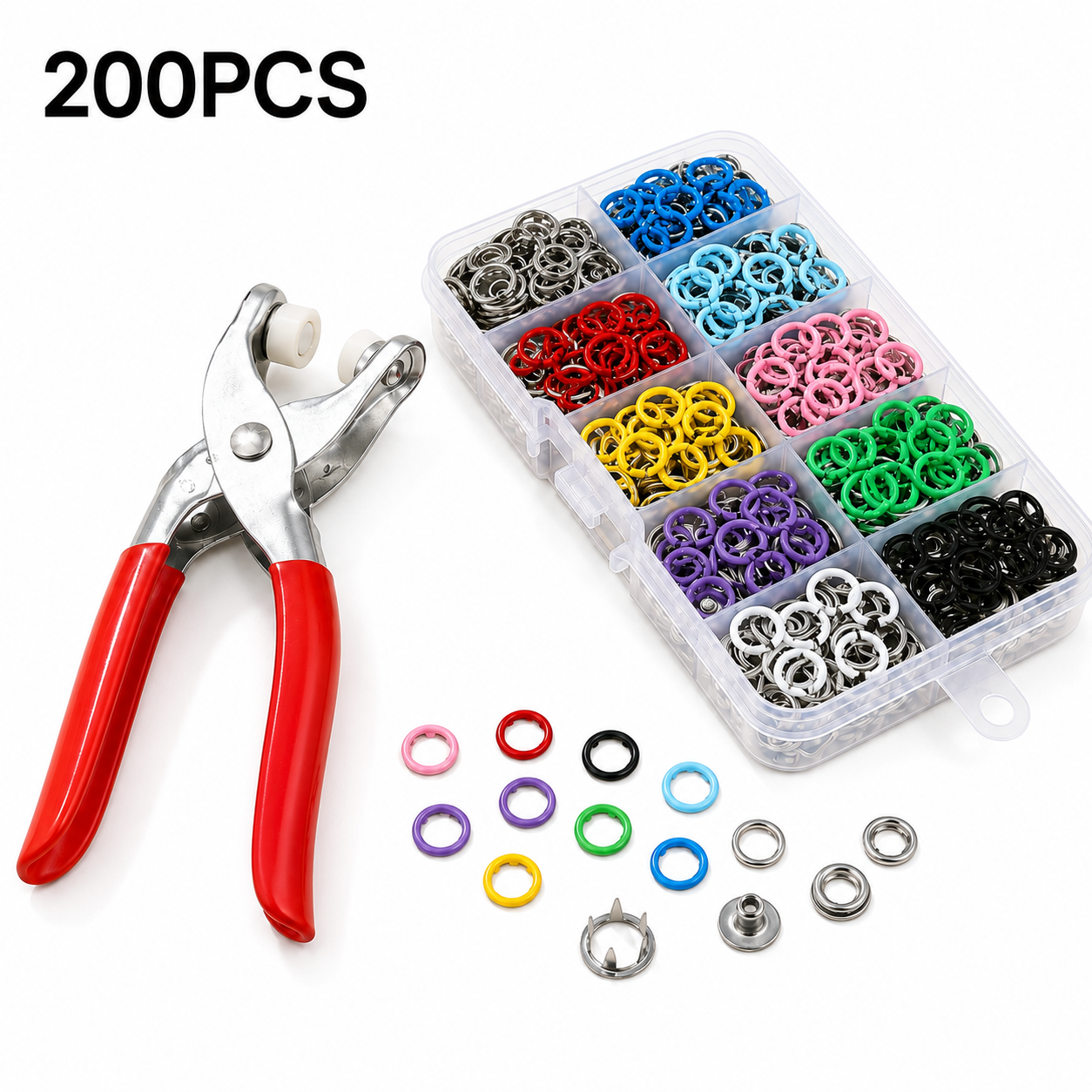 Colored Claw Snap Button Kit | Metal Buckles with Manual Snap Pliers