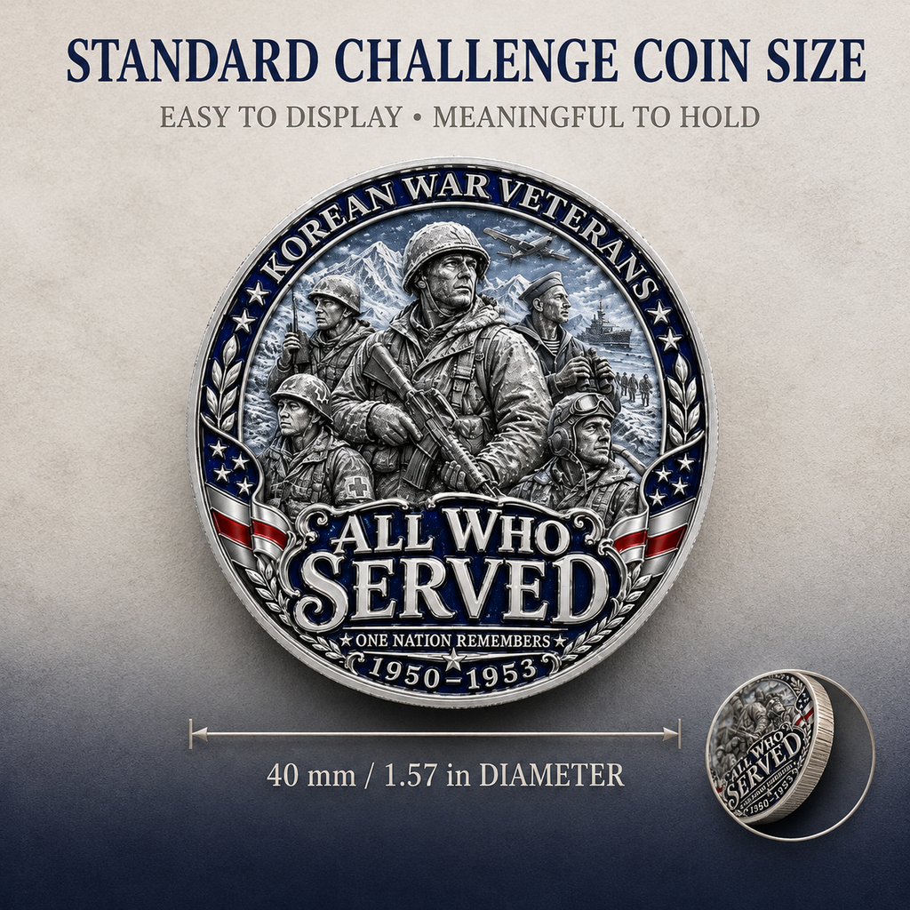 Korean War "Never Be Forgotten" Commemorative Challenge Coin