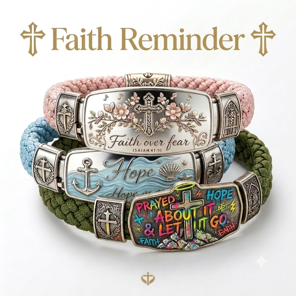 ⏰LIMITED TIME 49% OFF!🔥Last 30pcs🔥🔥Faith Over Fear Bracelet – Christian Cross Bracelet Inspired by Isaiah 41:10, Hope, Courage & Divine Strength
