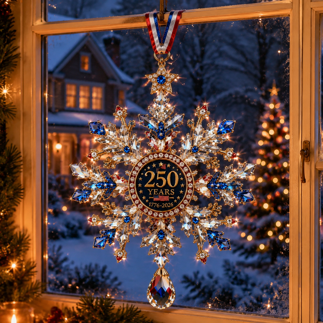 ❤️✨High-quality crystal snowflake ornaments