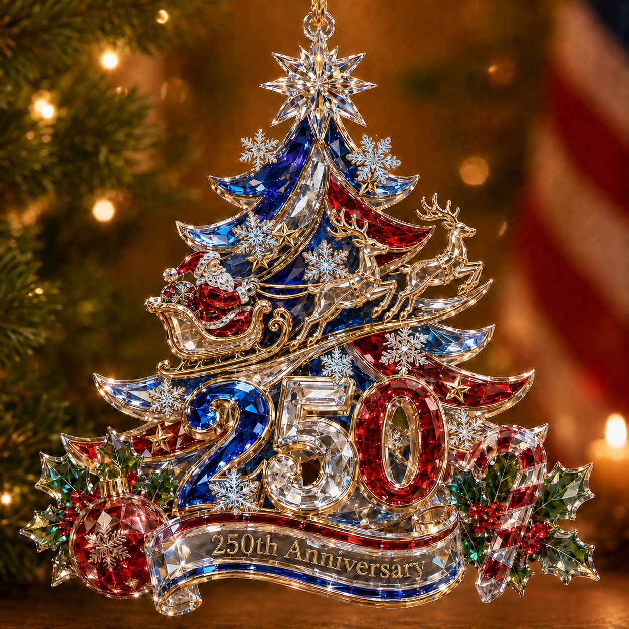 🔥Last 30pcs✨⏰ Limited anniversary edition✨49% OFF!🔥250th Anniversary Crystal Christmas Tree