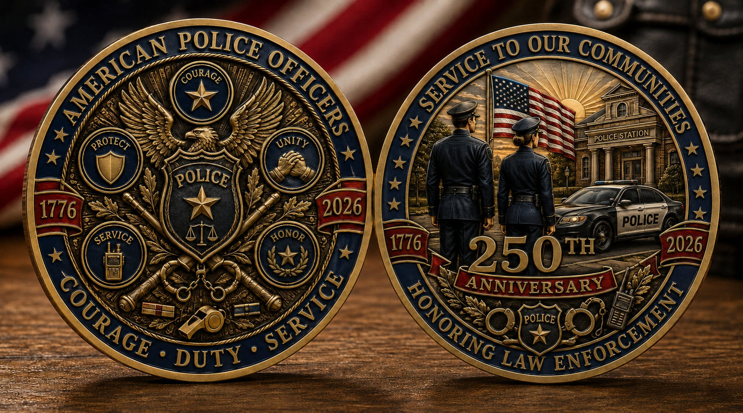 ๐๐บ๐ธ Limited Edition! ๐ฅ๐The Ultimate "Thank You" โ 250th Anniversary American Police Officer Commemorative Coin (1776-2026) ๐ฆ