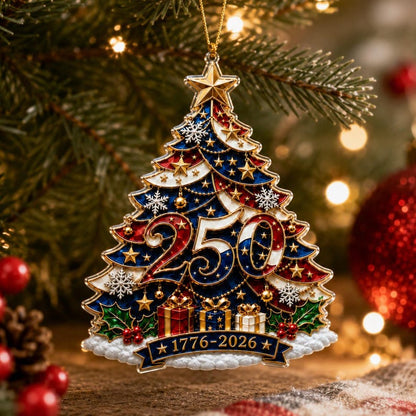 ⏰LIMITED TIME 49% OFF!🔥🎄 US 250th Anniversary Christmas Ornament, 6 Vintage American Flag Styles