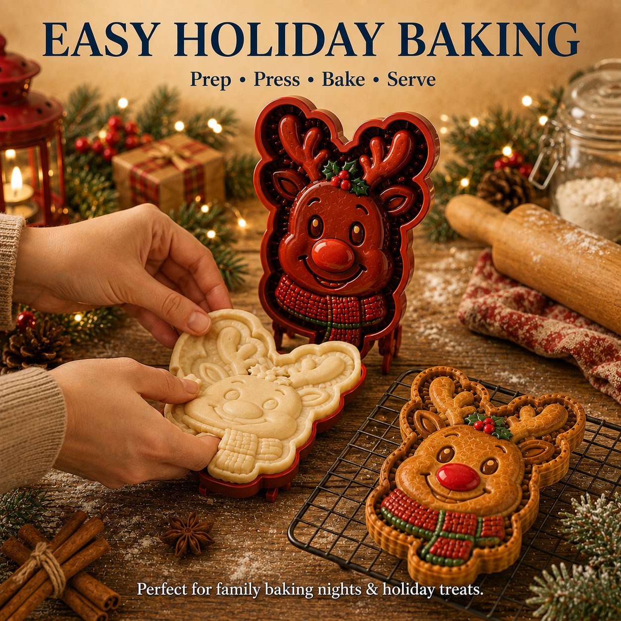 ⏳ Last Day 50% OFF – 🎄 9-Design Christmas Mini Pie Mold Collection | Reusable Embossed Molds for Shaping Detailed Santa, Snowman, Reindeer, Tree & Holiday Pies 🥧✨