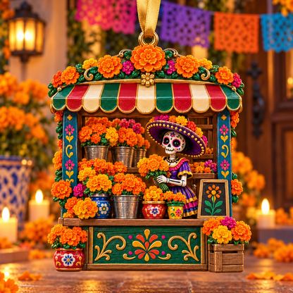 2026 Día de Muertos Village Ornaments – Miniature Market & Marigold Keepsake Collection - image 4