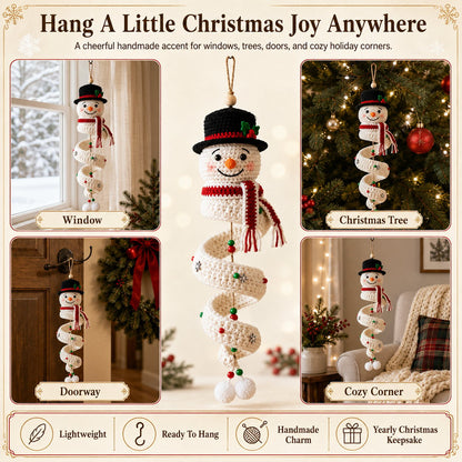 ☃️ Crochet Snowman Spiral Ornament DIY Kit | Complete Beginner-Friendly Set with Soft Yarn, Crochet Hook, Festive Beads, Snowflakes & Step-by-Step Guide 🧶🎄✨ - image 5