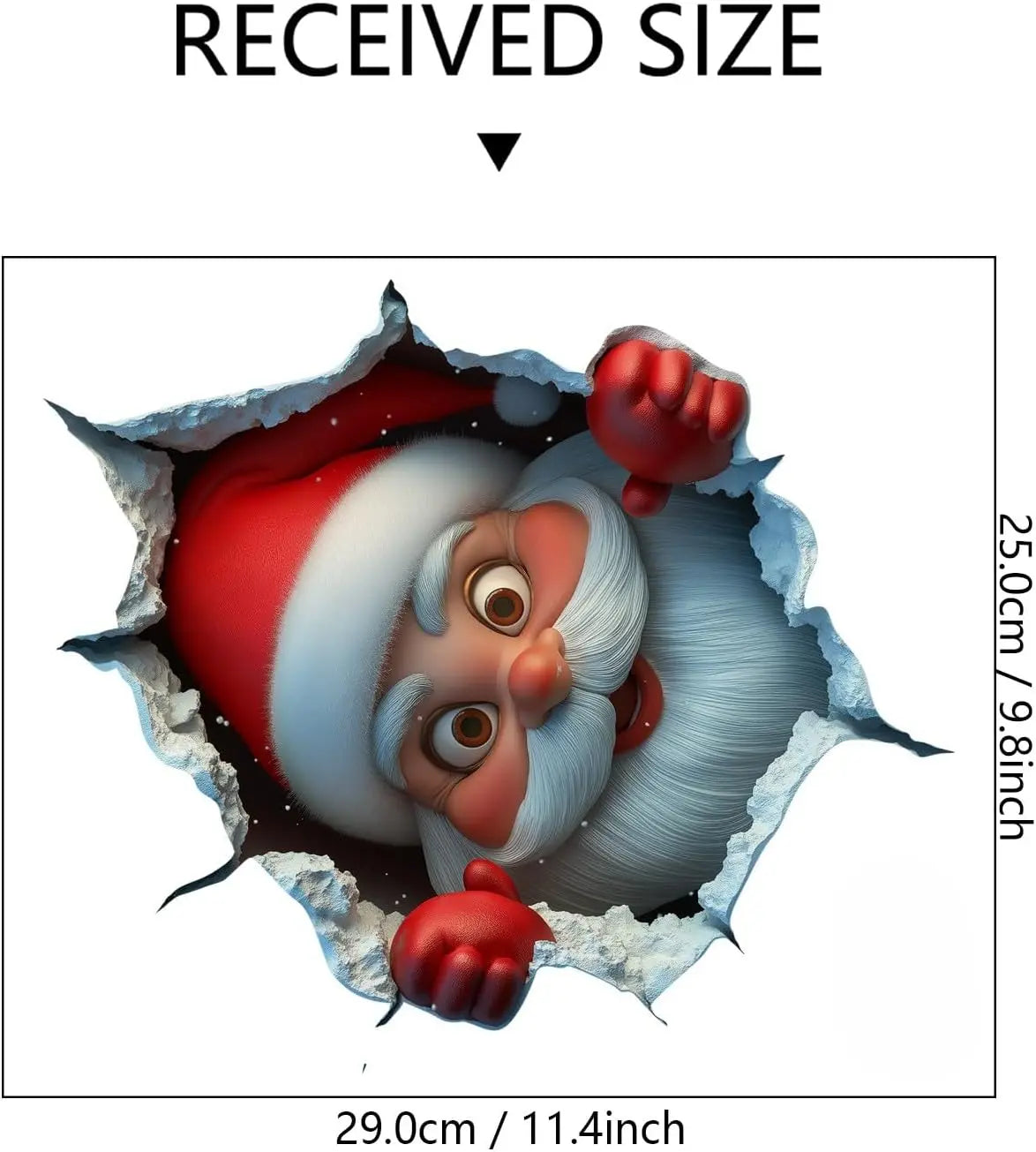 3PCS Festive Decor Santa Face Vinyl Stickers - Smooth 3D Illusion Figure Shape Peel-Off Pack 🎅 - image 12