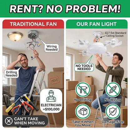 2026 New E27 Socket Ceiling Fan Light - image 5