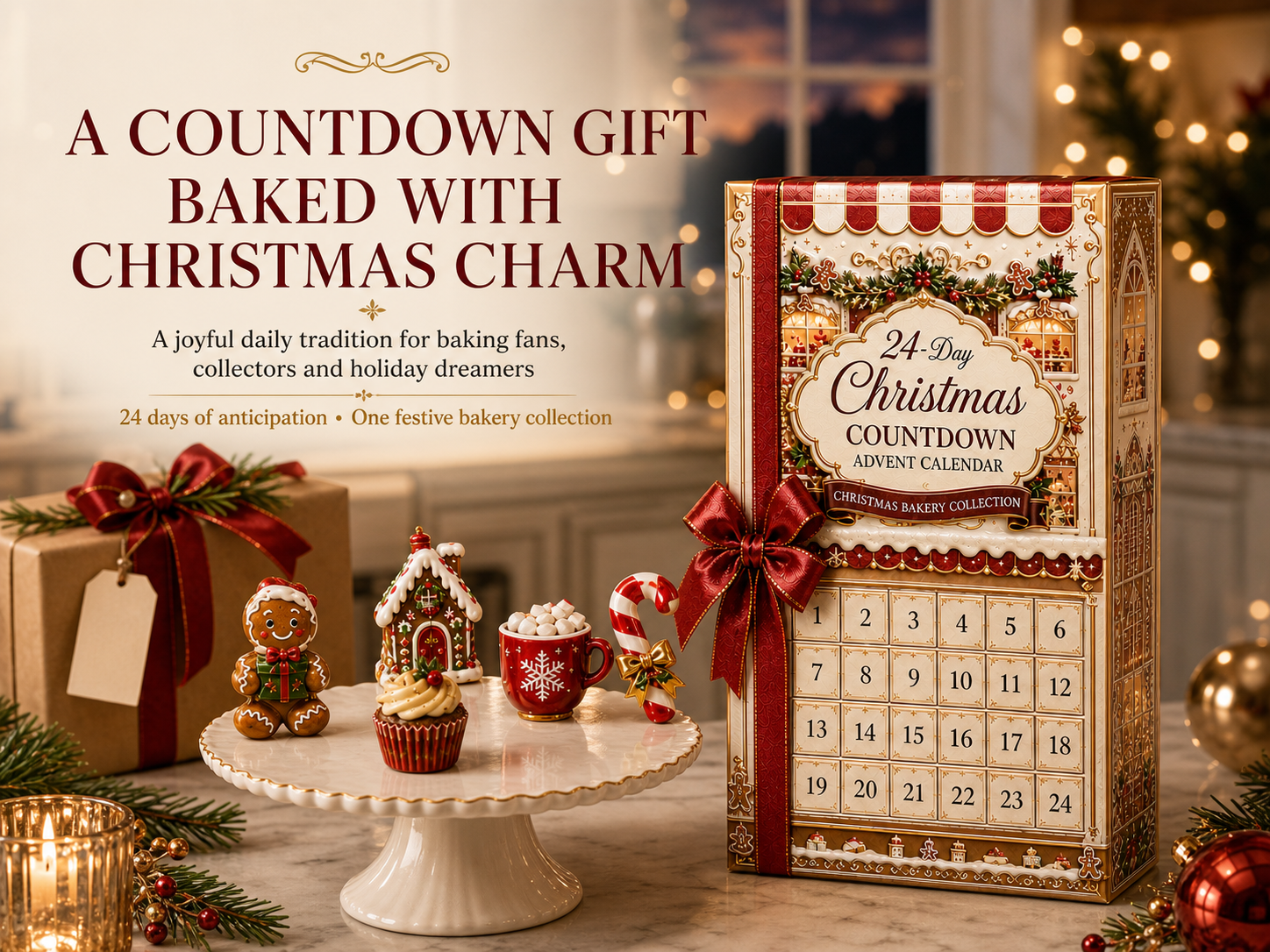 Christmas bakery advent calendar gift scene
