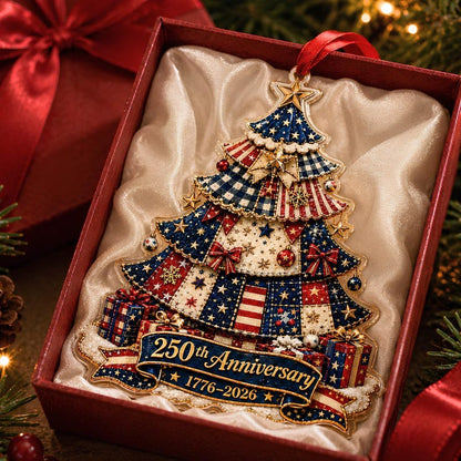 ⏰LIMITED TIME 49% OFF!🔥🎄 US 250th Anniversary Christmas Ornament, 6 Vintage American Flag Styles