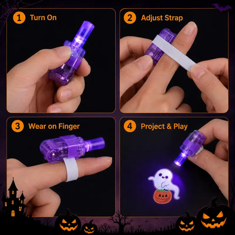 👻🎃 Halloween Finger Projector Rings – LED Party Favors for Kids - image 5