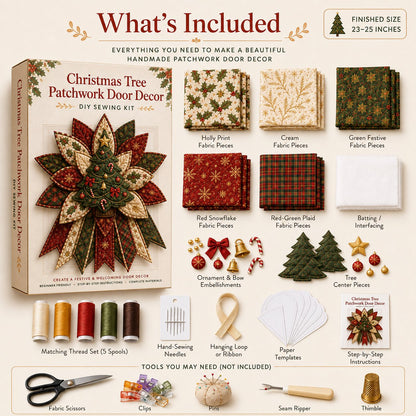 🎉 Holiday Celebration 50% OFF 🎄 – Festive Quilted Christmas Door Hanging DIY Sewing Kit