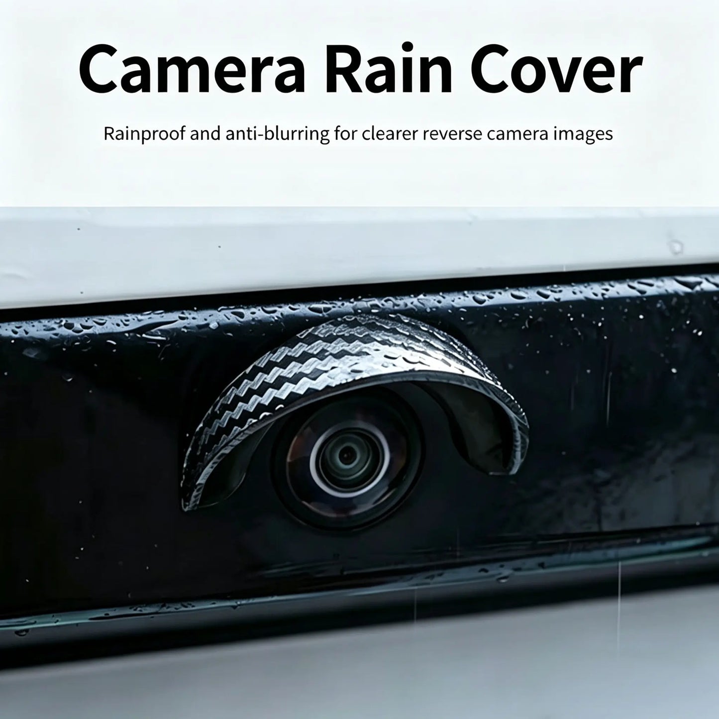2PCS Car Reverse Camera Rain Cover, Anti‑Fog Waterproof Protection Hood, Carbon Fiber Texture🛡️ - image 6