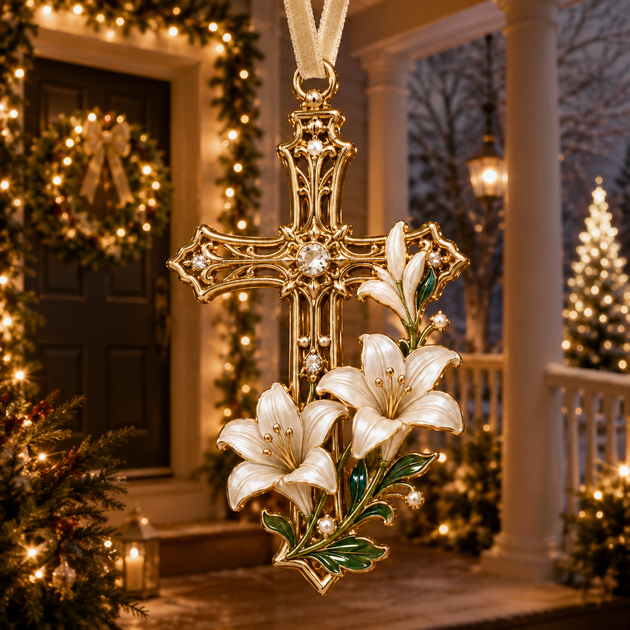 ✨Cross-shaped Christmas tree ornament