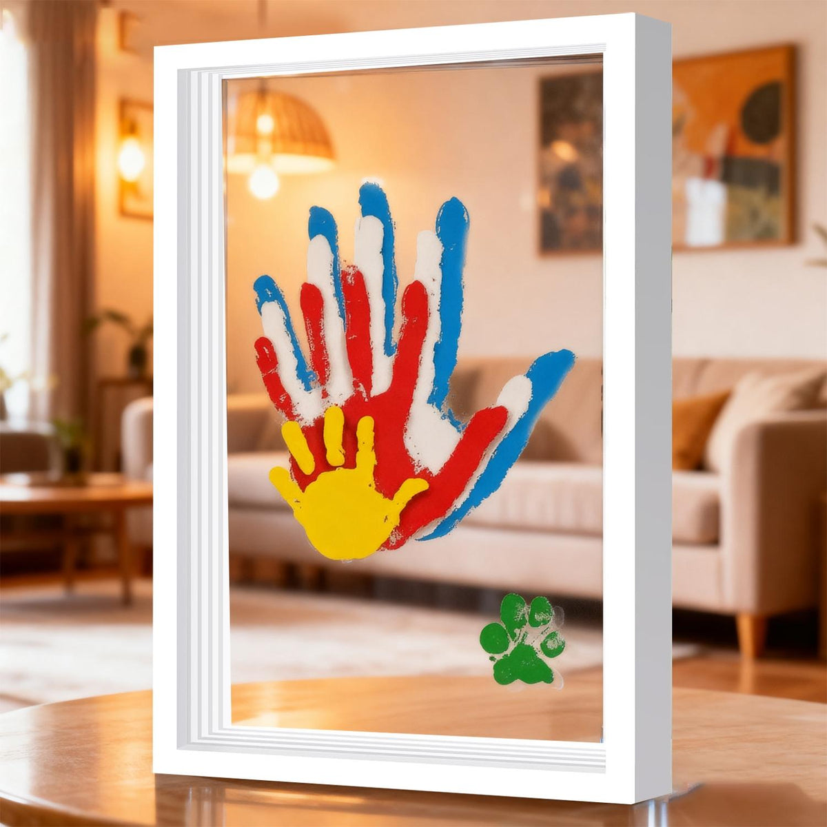 Wooden Transparent Handprint Frame Set, DIY Family Memorial Gift Kit - image 11
