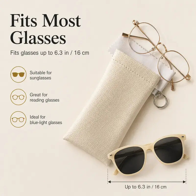 Soft PU Leather Sunglasses Pouch Elastic Opening Eyeglasses Bag 🕶️ - image 1