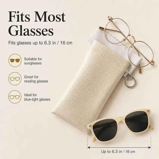 Soft PU Leather Sunglasses Pouch Elastic Opening Eyeglasses Bag 🕶️ - image 1