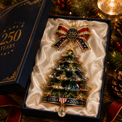 ✨America 250th Anniversary Crystal Christmas Tree Ornament