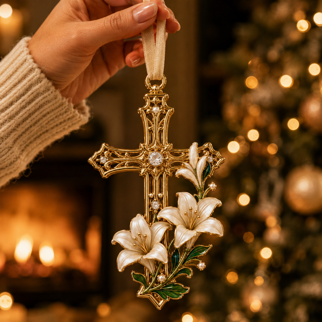 ✨Cross-shaped Christmas tree ornament