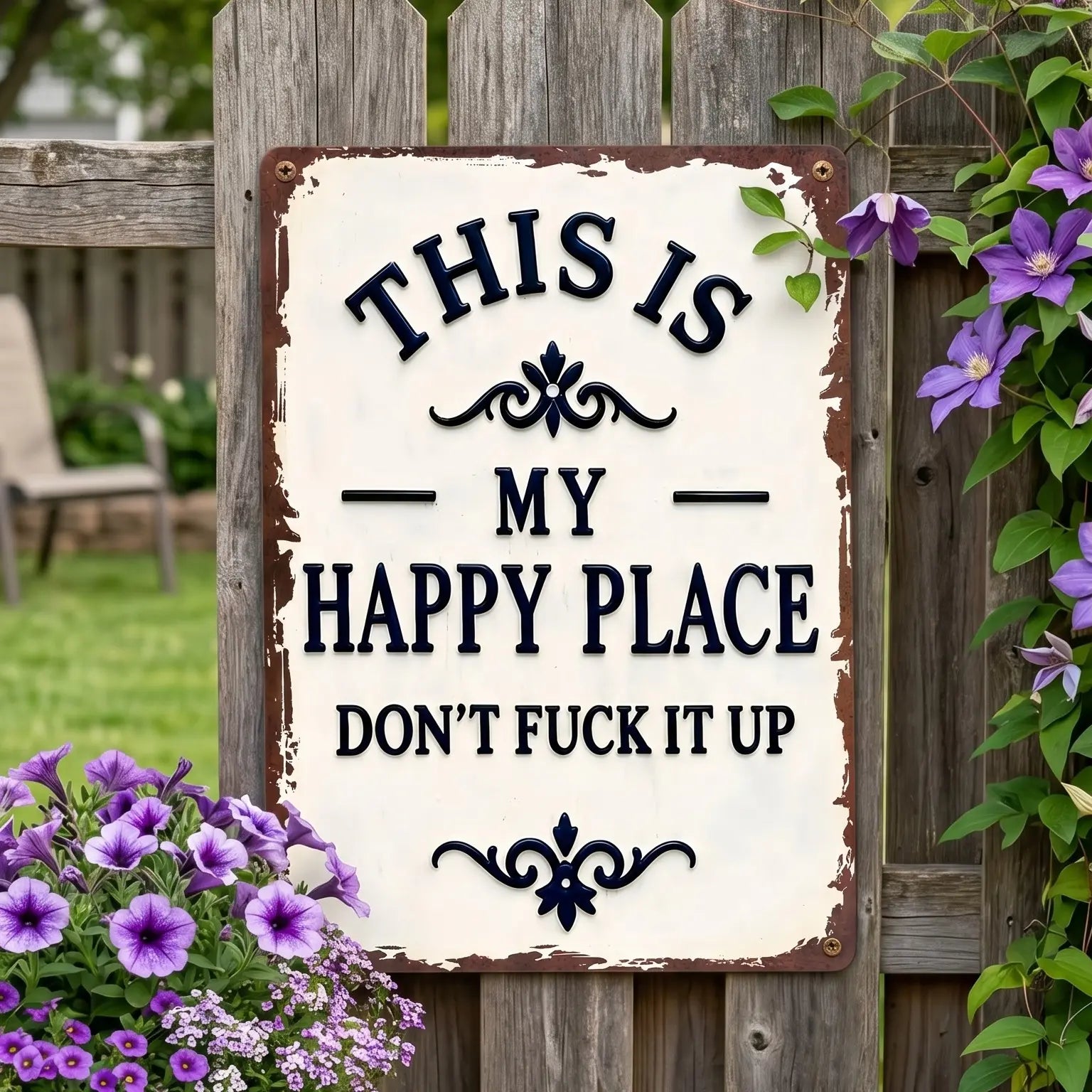 My Happy Place Don't Ruin The Fun Metal Sign – 8x12 Inch Rustic Aluminum Wall Decor - image 6