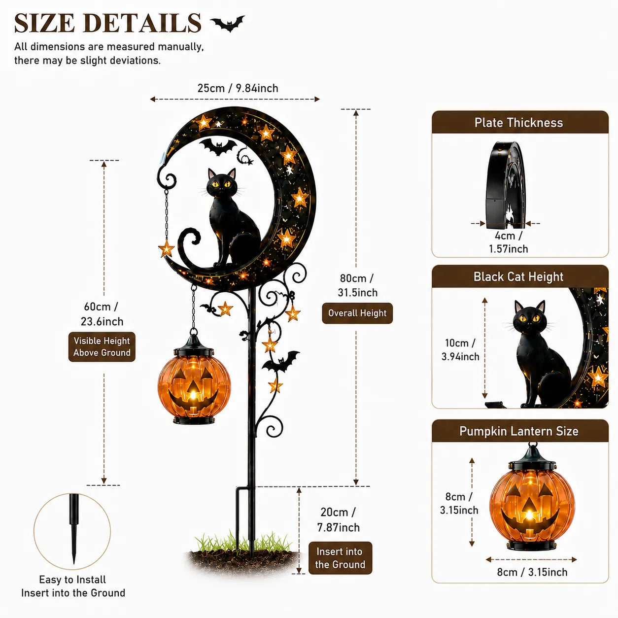 🎃Solar Halloween Black Cat Garden Stake Light