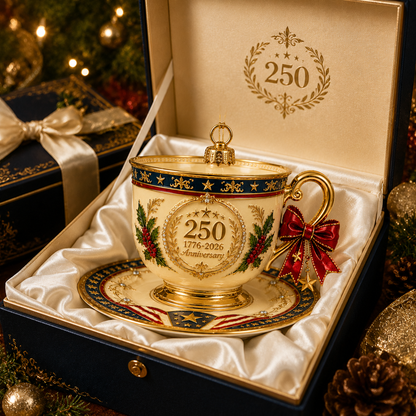 🔥Last 30pcs✨⏰ Limited anniversary edition✨49% OFF!🔥250th Anniversary Vintage Teacup-Style Christmas Ornament