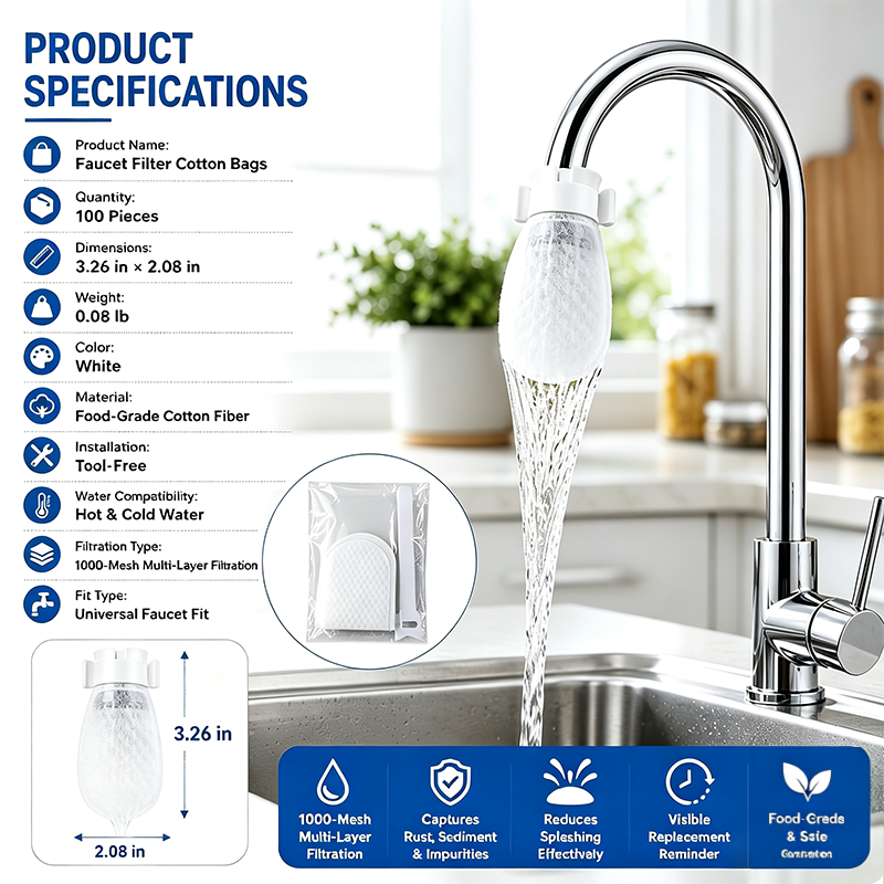 50 cotton filter bags disposable Cotton Faucet Filter Bags with 10 fastening straps💧 - image 10