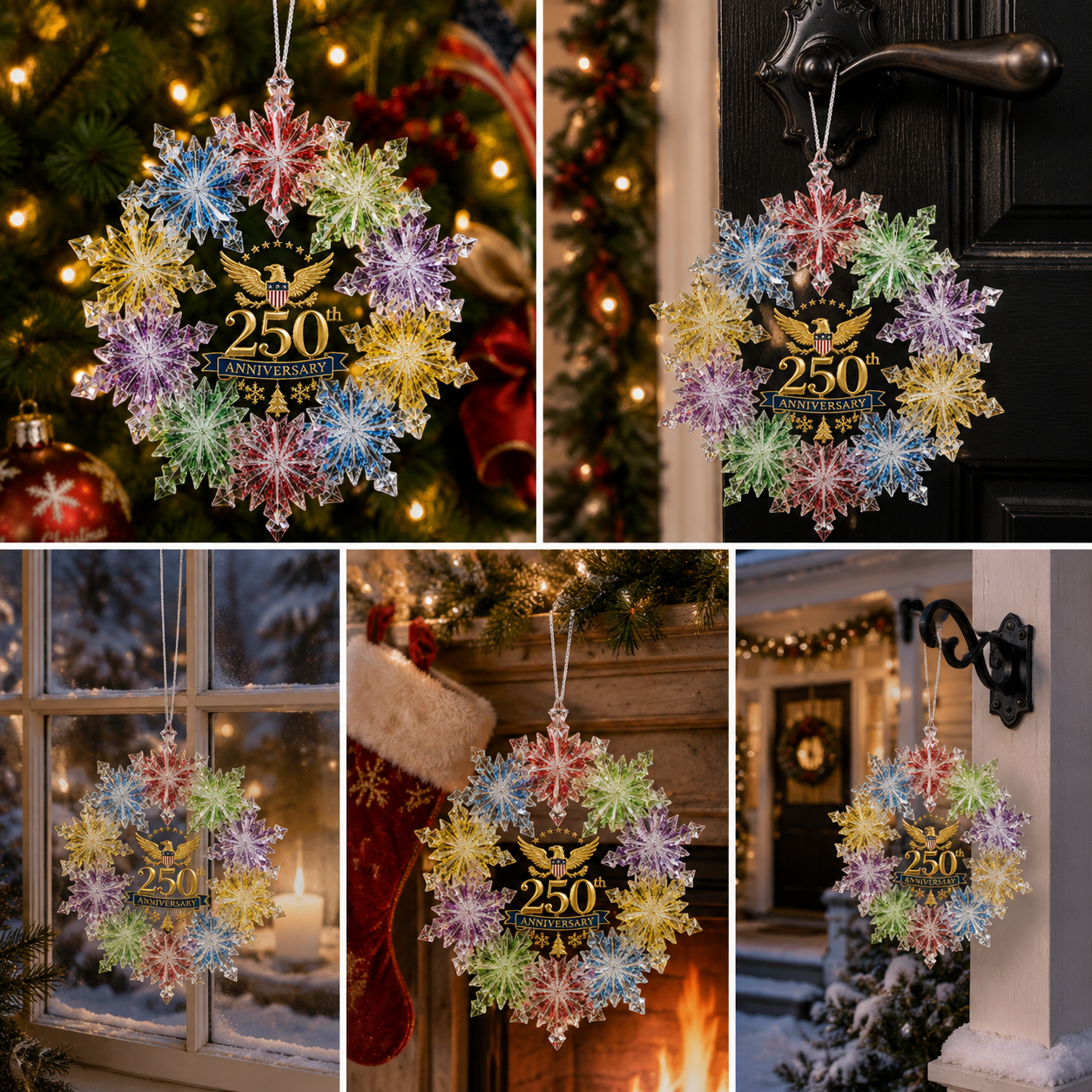 🔥Last 30pcs✨⏰ Limited anniversary edition✨49% OFF!🔥250th Anniversary Crystal Snowflake Christmas Tree Ornament