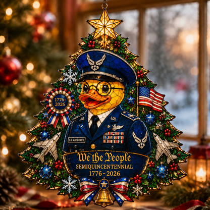 ⏰LIMITED TIME 49% OFF!🔥High-Quality Custom Hand-Painted Patriotic Duck-Shaped Christmas Tree Ornament — U.S. Semiquincentennial Commemorative Ornament