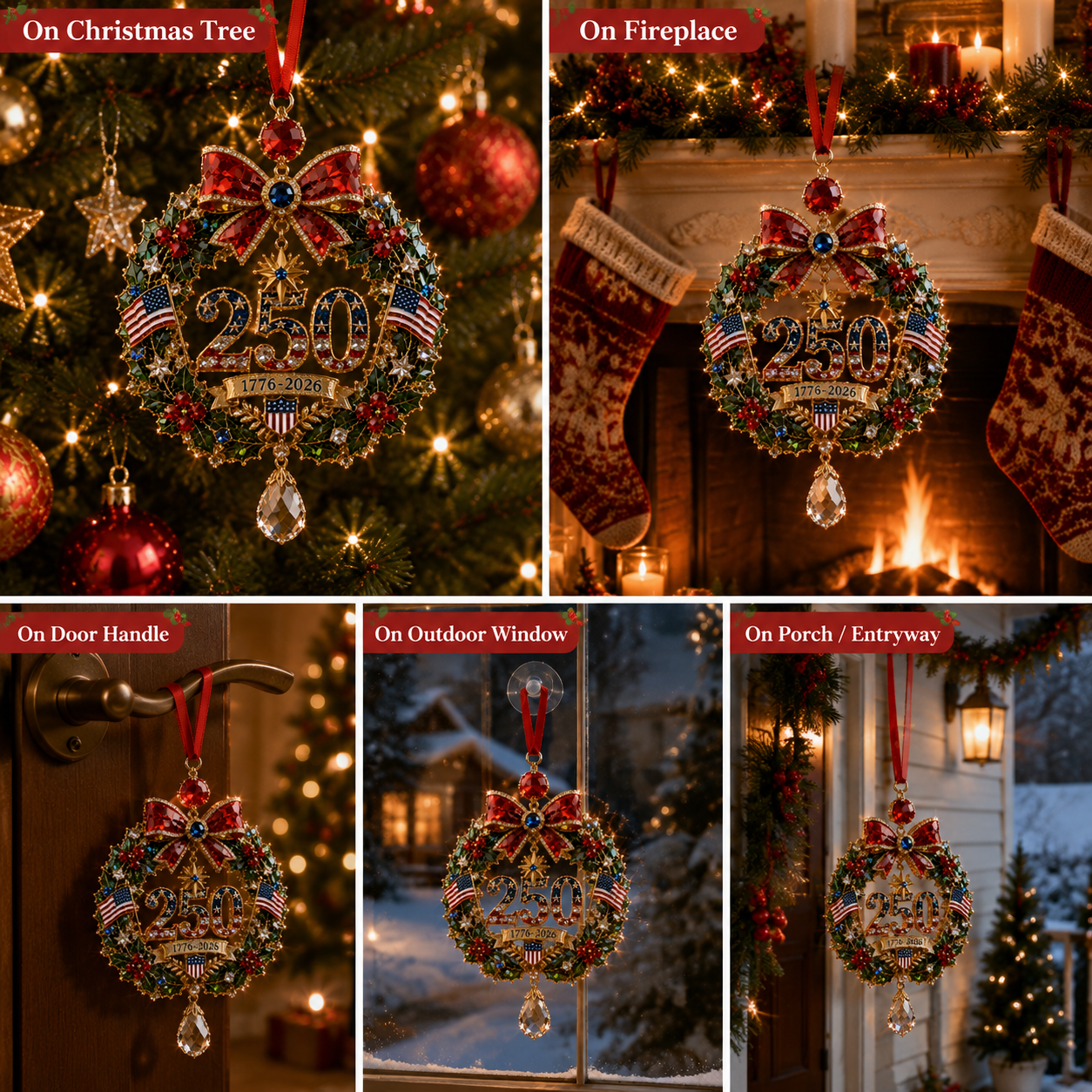 ✨ Limited anniversary edition✨⏰49% OFF!🔥Crystal Christmas Wreath Christmas Tree Ornament