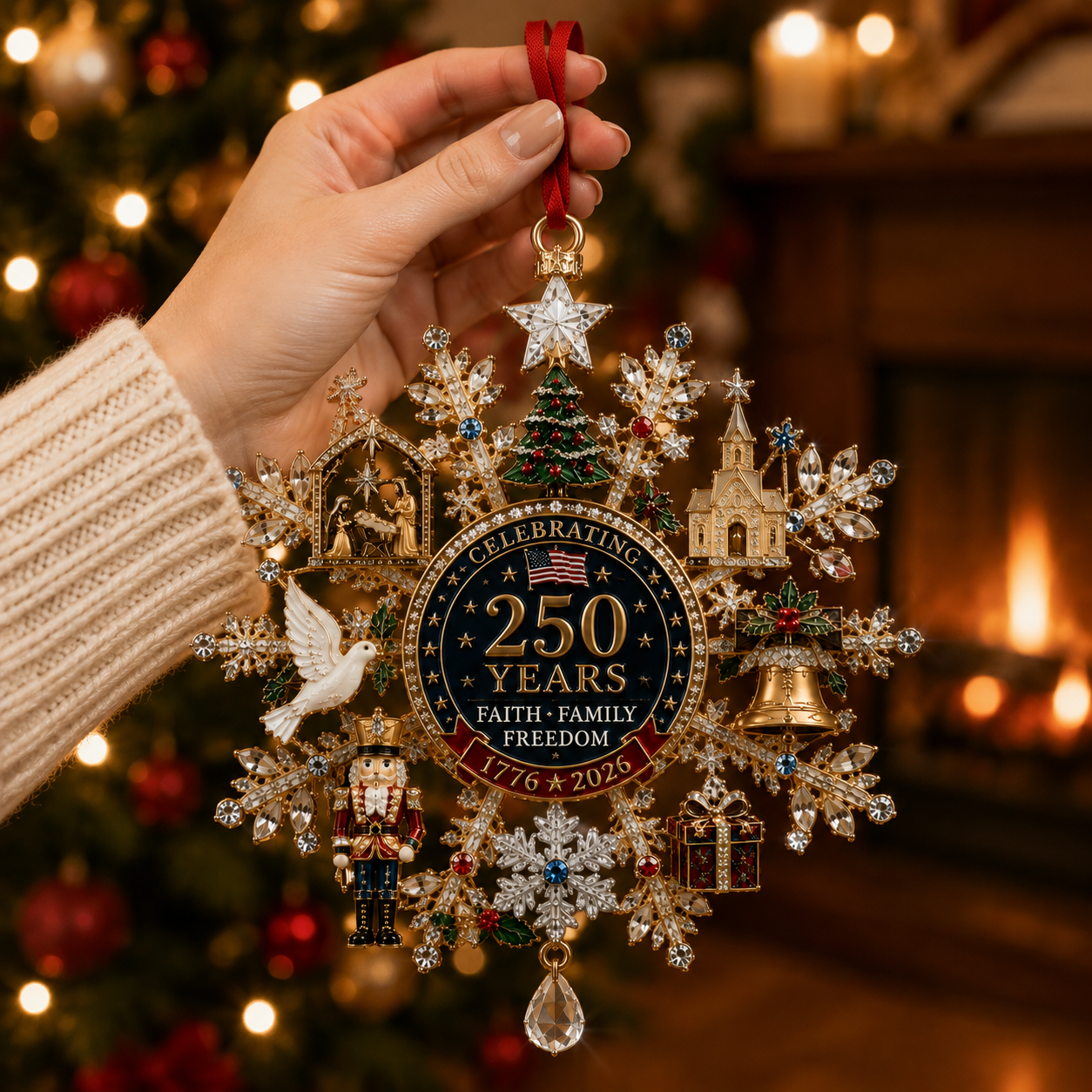 🔥Last 60 pcs✨⏰ Limited anniversary edition✨49% OFF!🔥Sparkling Christmas commemorative snowflake ornaments