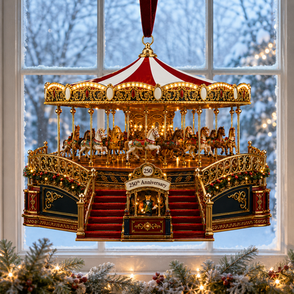 ✨Animated World's Fair Boardwalk Carousel Christmas Tree Ornament