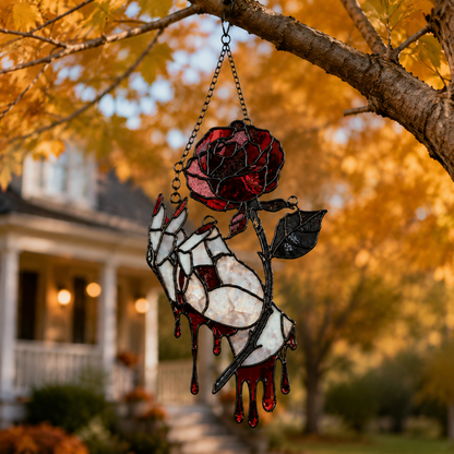 ✨Hand-painted bleeding rose hanging ornament