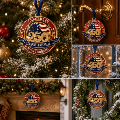 🔥250th Anniversary Commemorative Medal Christmas Tree Ornament