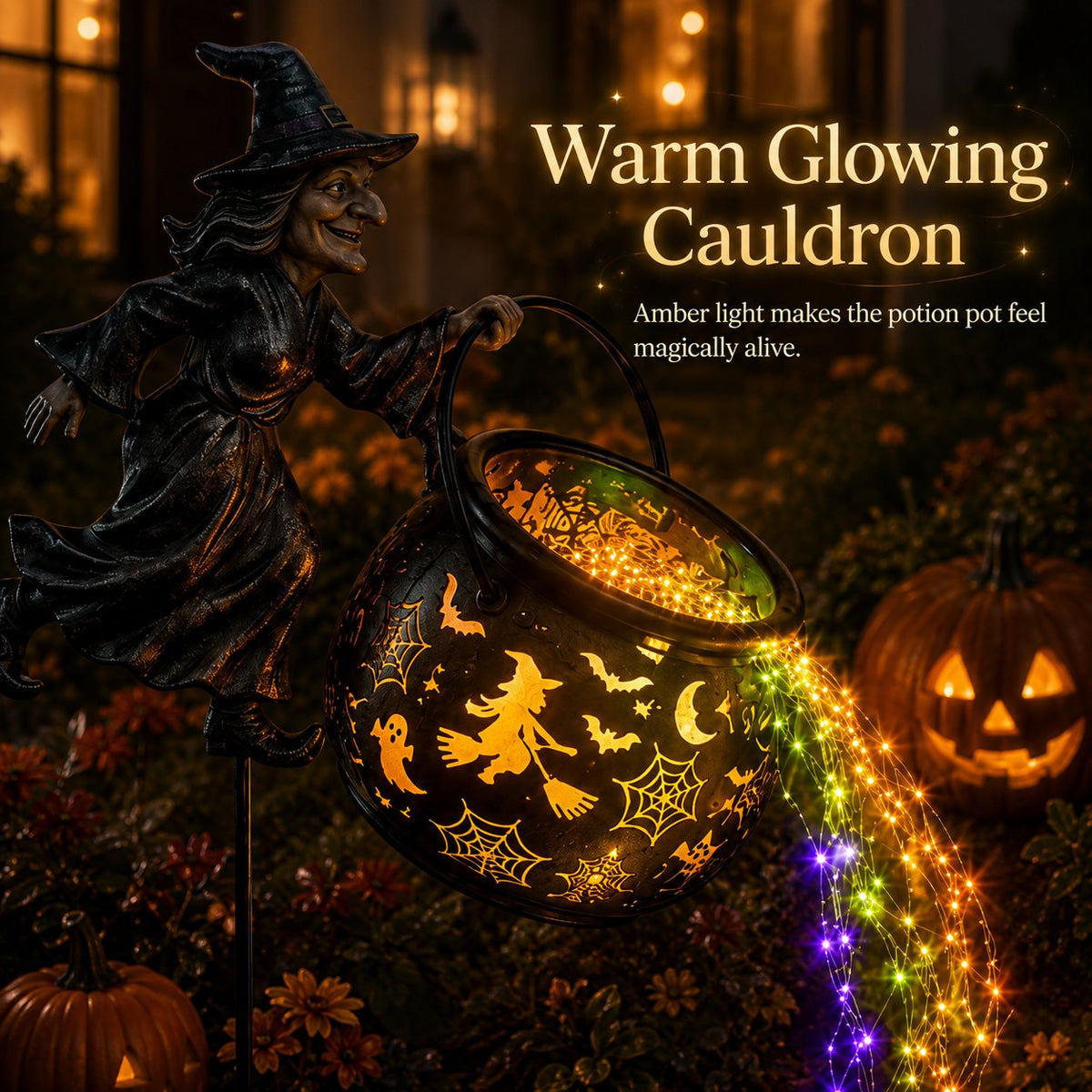 🔥Last Day 49% OFF🎃Halloween Witch Cauldron Garden Light - image 5