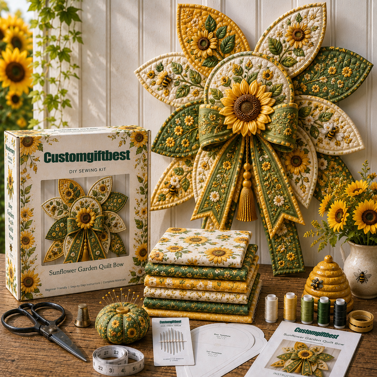Garden Quilt Bow DIY Sewing Kit - image 6