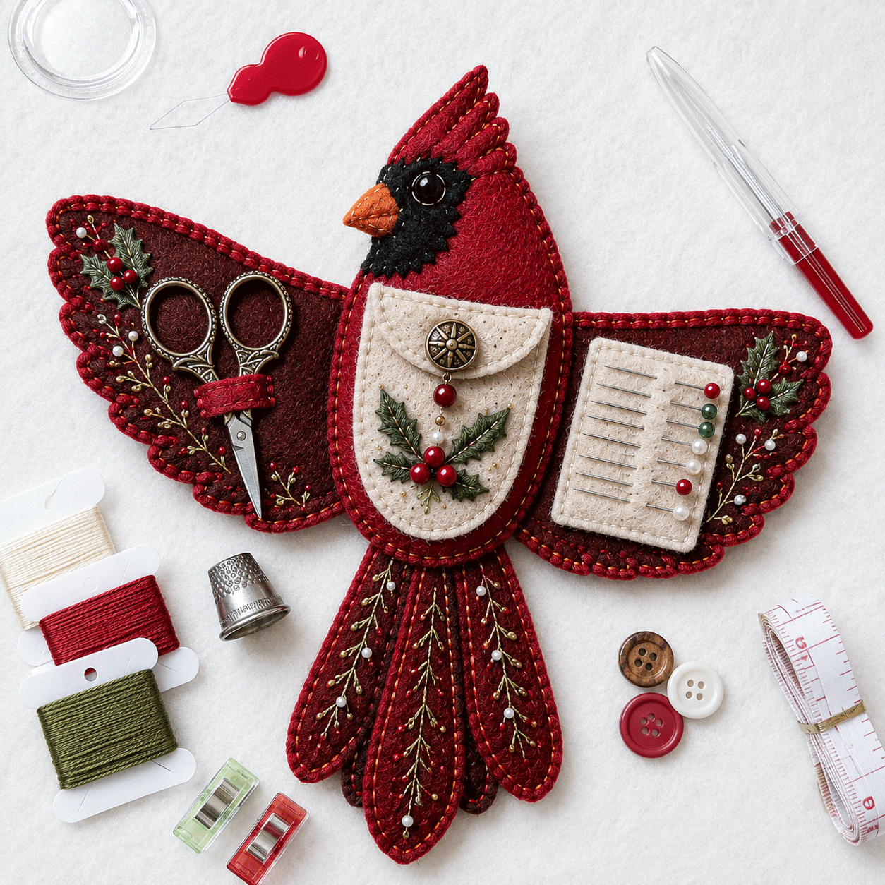 🐦 Bird-Shaped Felt Sewing Organizer DIY Kit - image 1