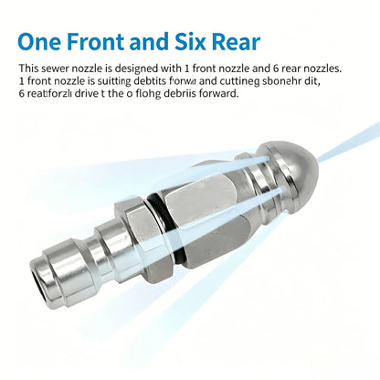 Washer Sewer Jetter Nozzle with Stainless Steel, Mini Compact Durable Sewer Jet Nozzle🚰 - image 2
