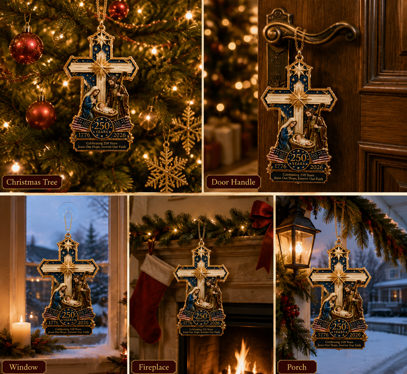🔥Last 30pcs✨⏰ Limited anniversary edition✨49% OFF!🔥Cross-Shaped Jesus Nativity Christmas Tree Ornament