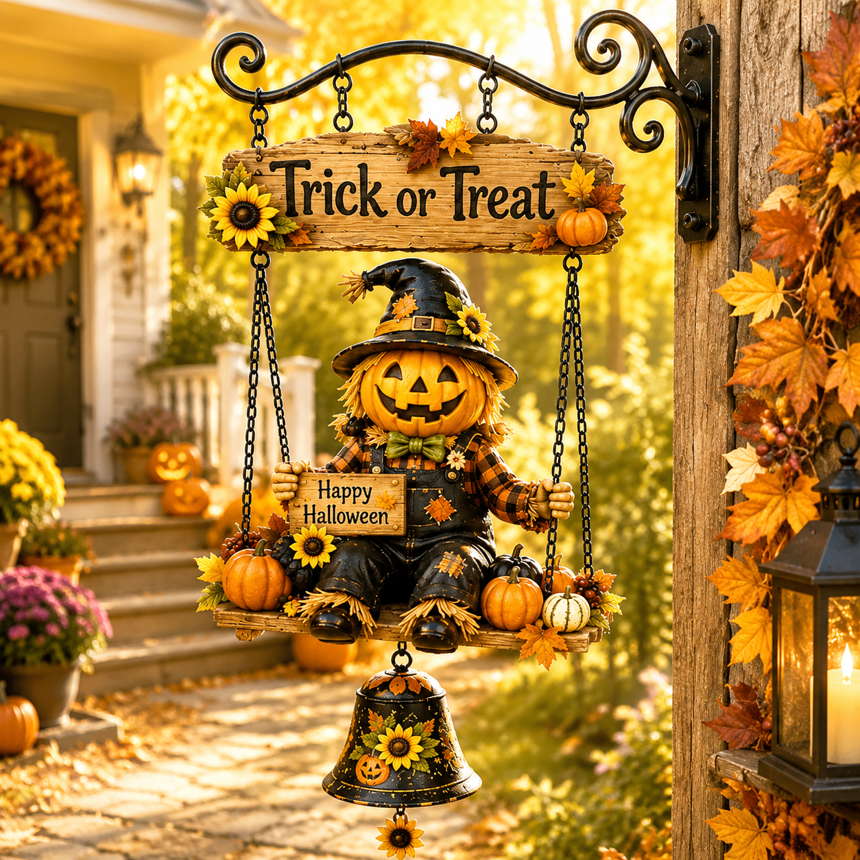 ⏰LIMITED TIME 49% OFF!🔥🔔Halloween Hanging Welcome Sign With Bell