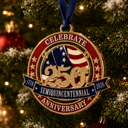 🔥250th Anniversary Commemorative Medal Christmas Tree Ornament