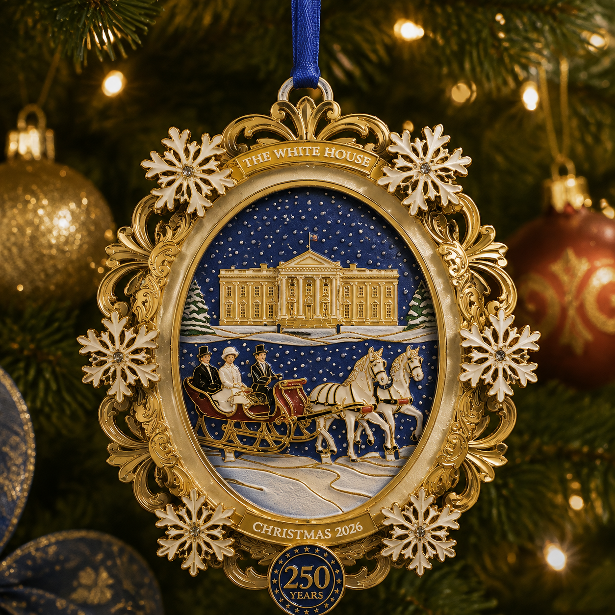 🔥Last 50pcs✨⏰ Limited anniversary edition✨49% OFF!🔥White House Snowy Christmas Night Commemorative Ornament