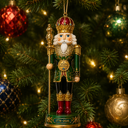 🔥Last 30pcs✨⏰ Limited anniversary edition✨49% OFF!🔥2026 America 250th Anniversary Emerald Nutcracker King Ornament