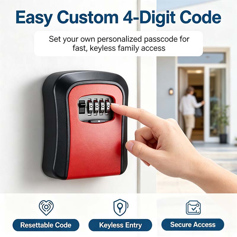 Wall Mount Key Lock Box - 4 Digit Combination Lockbox for Keys Safe Security🔑 - image 4