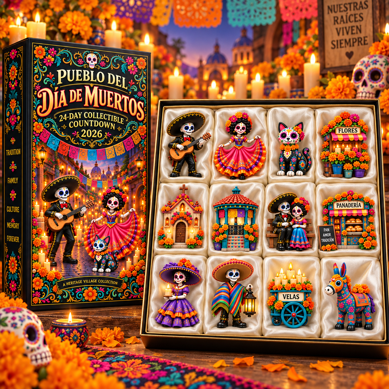 Pueblo del Día de Muertos 2026 – 24-Day Day of the Dead Collectible Countdown Calendar with 24 Unique Miniatures - image 8