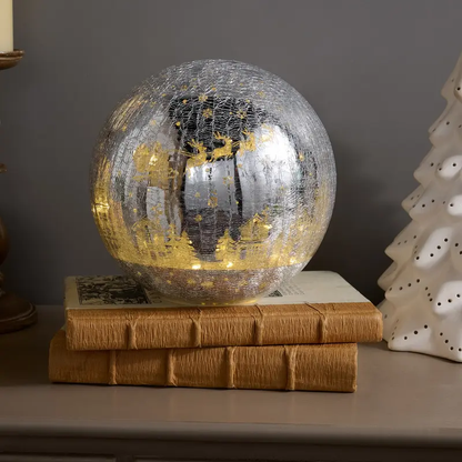 ⏰LIMITED TIME 50% OFF!🔥 Buy 2 get $10 off🔥Nativity Crackle Glass LED Globe